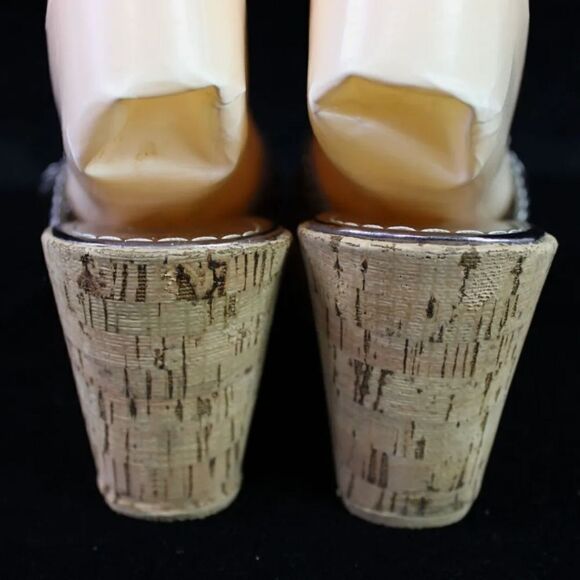 Yellow Box Silver Braid Platform Cork Wedge Size 6. - Picture 7 of 10